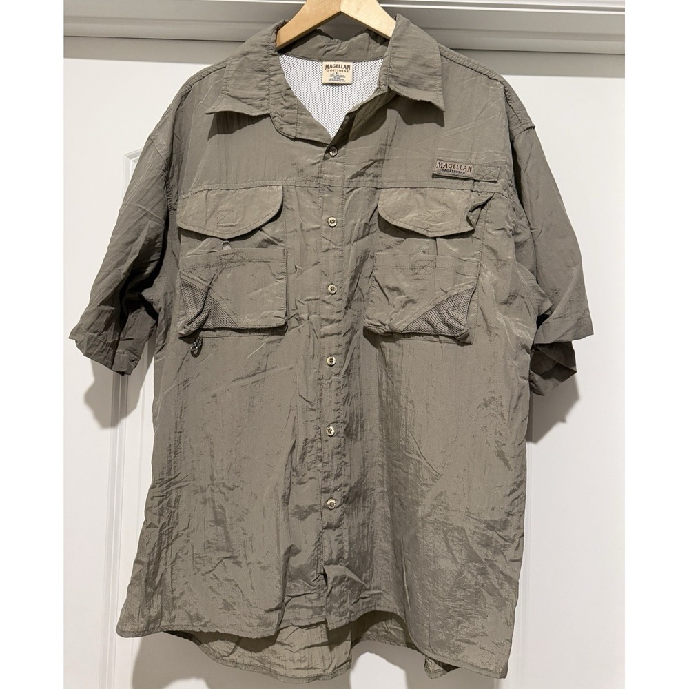 Magellan Outdoors Men's Laguna Madre Solid Short Sleeve Fsihing Shirt Size XL